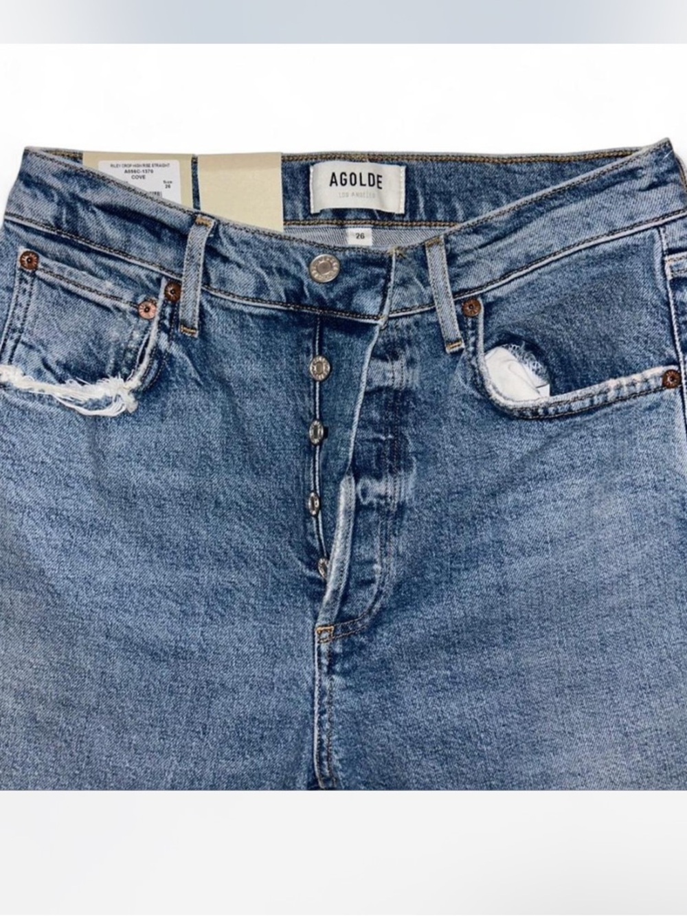 Agolde Riley High Rise Straight Crop Jeans - Picture 2 of 4